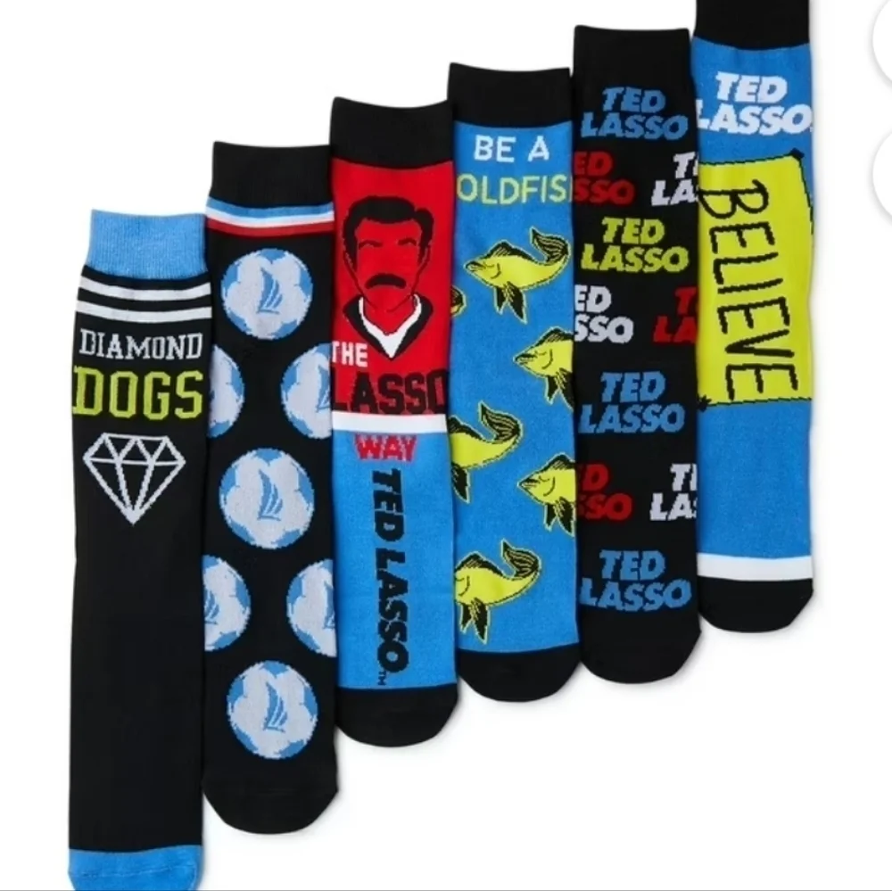 Ted Lasso Men's Casual Crew Socks, 6-Pack
